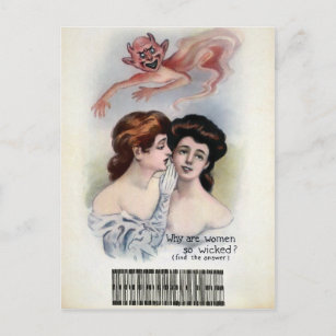 Vintage Wicked Woman Postcard