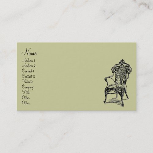 Vintage Wicker Chair Business Card