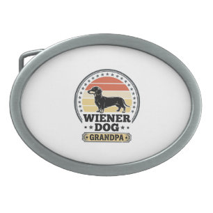 Vintage Wiener Dog Grandpa Dachshund Shirt Design_ Belt Buckle