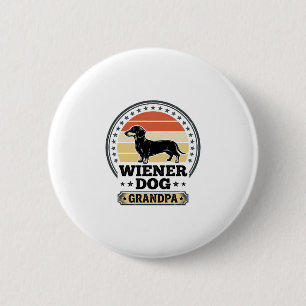 Vintage Wiener Dog Grandpa Dachshund Shirt Design_ Button