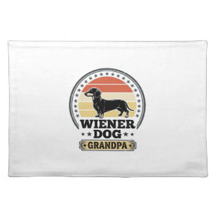 Vintage Wiener Dog Grandpa Dachshund Shirt Design_ Cloth Placemat