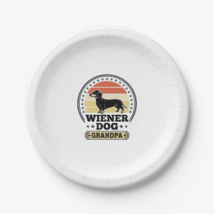Vintage Wiener Dog Grandpa Dachshund Shirt Design_ Paper Plates