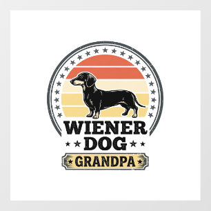 Vintage Wiener Dog Grandpa Dachshund Shirt Design_ Window Cling