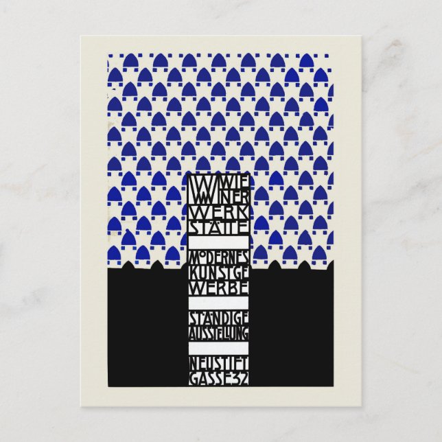 Vintage Wiener Werkstaette exhibition ad Postcard (Front)