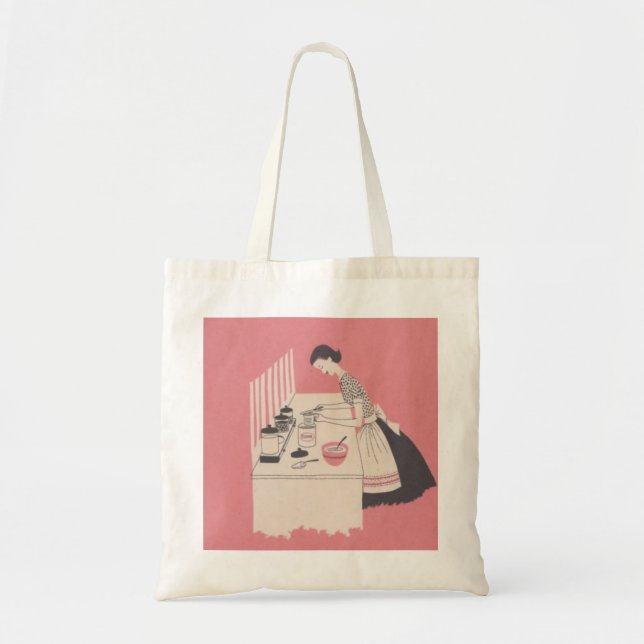 Vintage Wife Baking Tote Bag (Front)