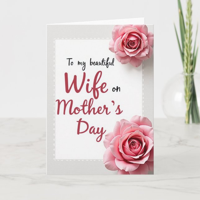 Vintage Wife Mothers Day Card (Front)