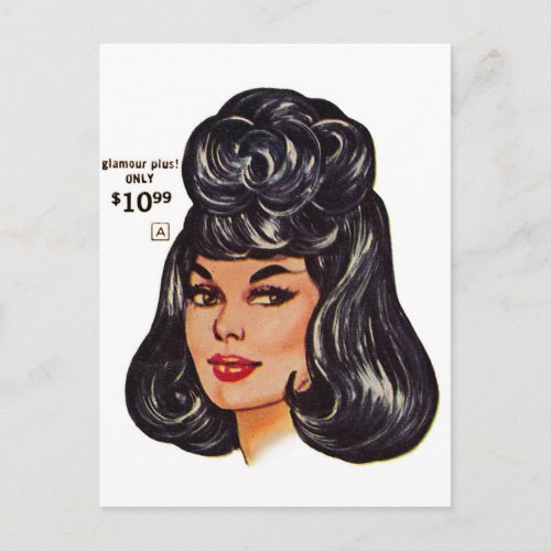 Vintage Wigs 100 Human Hair Wig Postcard