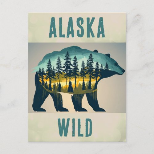 Vintage Wild Alaska Bear Travel Postcard