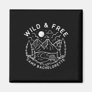 Vintage Wild & Free Camp Bachelorette Party Ma Magnet