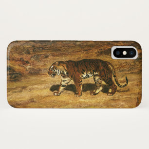 Vintage Wild Animal, Bengal Tiger Roaming Plains iPhone X Case