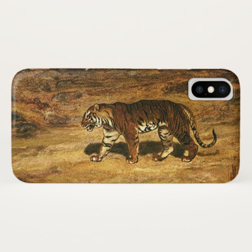Vintage Wild Animal Bengal Tiger Roaming Plains iPhone X Case