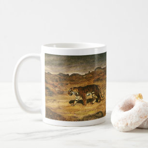 Vintage Wild Animal, Bengal Tiger Roaming Plains Coffee Mug