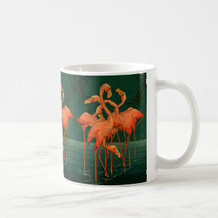 Vintage Wild Animal Birds, Tropical Pink Flamingos Coffee Mug