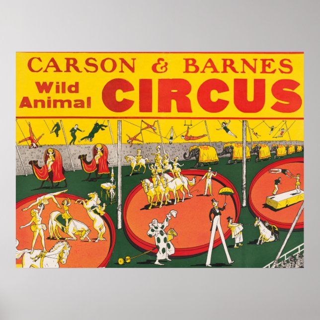 Vintage Wild Animal Circus Poster (Front)