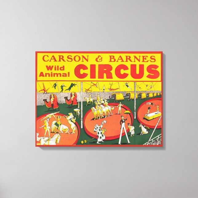 Vintage Wild Animal Circus Poster Canvas Print (Front)