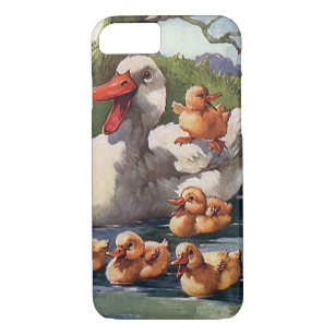 Vintage Wild Animals Birds, Ducklings Duck Family iPhone 8/7 Case