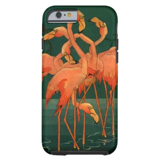 Vintage Wild Animals Birds, Pink Flamingos Tropics Tough iPhone 6 Case