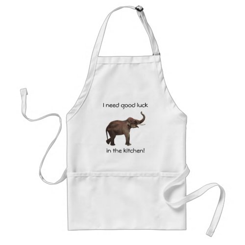 Vintage Wild Animals Good Luck Asian Elephants Adult Apron