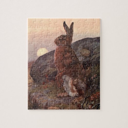 Vintage Wild Animals Hare by Winifred Austen Jigsaw Puzzle