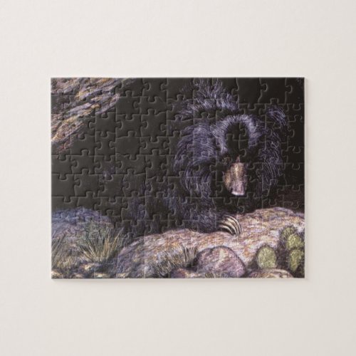 Vintage Wild Animals Sloth Bears by Louis Sargent Jigsaw Puzzle