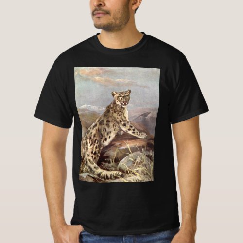 Vintage Wild Animals Snow Leopard by CE Swan T_Shirt