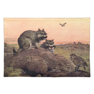 Vintage Wild Animals, Vizcachas by Winifred Austen Cloth Placemat