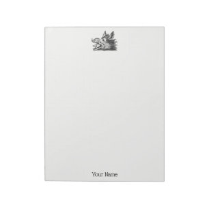 Vintage Wild Boar Head Drawing BW Notepad