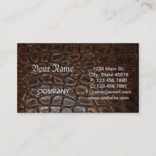 vintage wild crocodile brown alligator leather business card