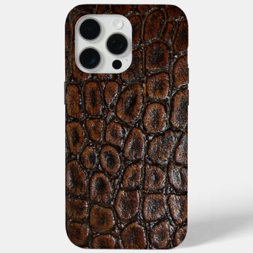 vintage wild crocodile brown alligator leather iPhone 15 pro max case