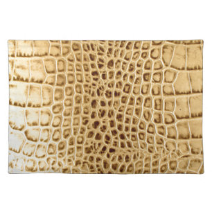 vintage wild crocodile brown alligator leather cloth placemat