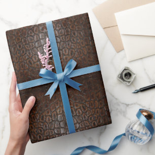 vintage wild crocodile brown alligator leather wrapping paper