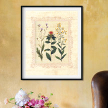 Vintage Wild Flowers Feminine Boudoir Print