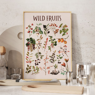 Vintage Wild Fruit Chart Wall Art