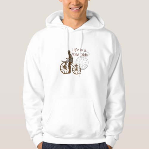 Vintage Wild Ride Steampunk Bicycle Collage Hoodie