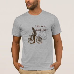 Vintage Wild Ride Steampunk Bicycle Collage T-Shirt