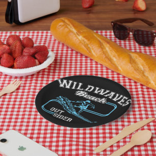 Vintage Wild Waves Beach Outsiders Surf Paper Plates