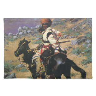Vintage Wild West, An Indian Trapper by Remington Cloth Placemat