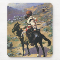 Vintage Wild West, An Indian Trapper by Remington Mouse Pad