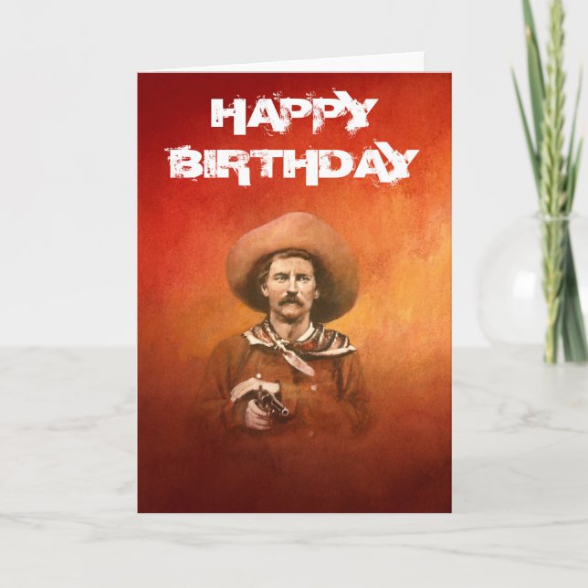 Vintage Wild West Cowboy Birthday card (Front)