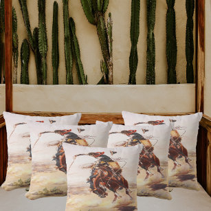 Pillows Western Throw Tulled Leather Floral Print Cowboy Cowgirl Ranch Set  of 2