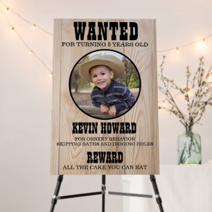 Vintage Wild West Cowboy Outlaw Photo Reward Foam Board