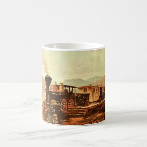 Vintage WIld West Old Train Locomotive 1800s Coffee Mug
