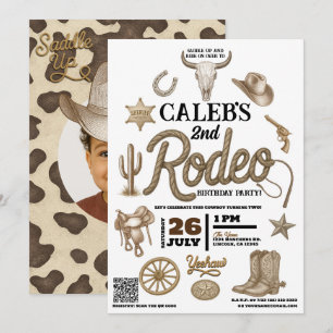 Vintage Wild West Rodeo Western Birthday Party Invitation