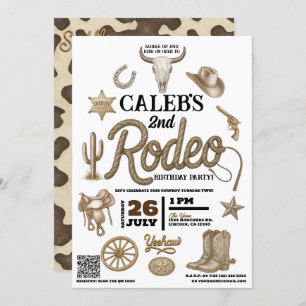 Vintage Wild West Rodeo Western Birthday Party Invitation