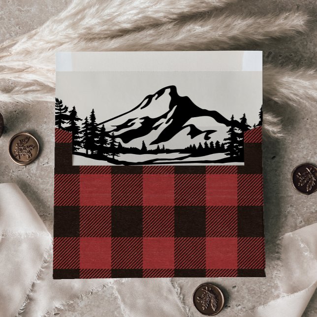 Vintage Wilderness | Buffalo Plaid Wedding Envelope (Creator Uploaded)