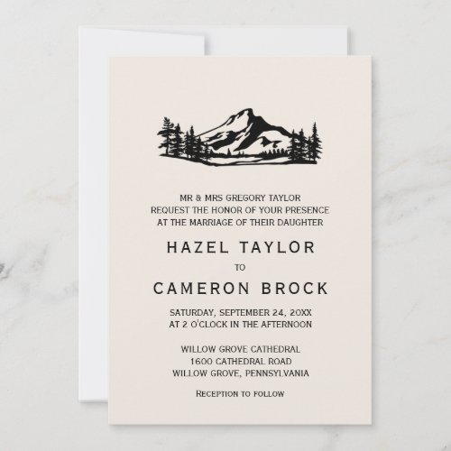 Vintage Wilderness Formal Wedding Invitation