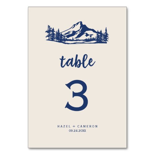 Vintage Wilderness  Navy Table Number
