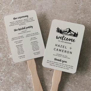 Vintage Wilderness Wedding Program Hand Fan