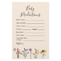 Vintage Wildflower Baby Shower Baby Predictions