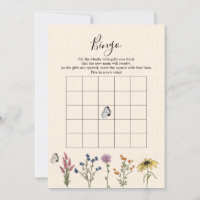 Vintage Wildflower Baby Shower Bingo Game